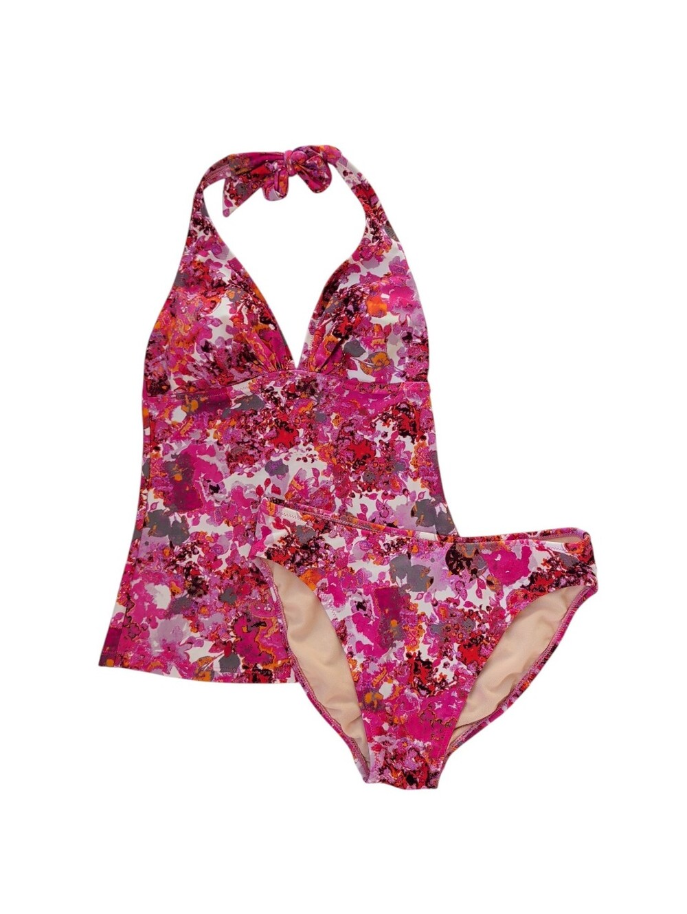 Profile by Gottex Two Piece Padded Halter Tankini Swimsuit Set 6 Pink